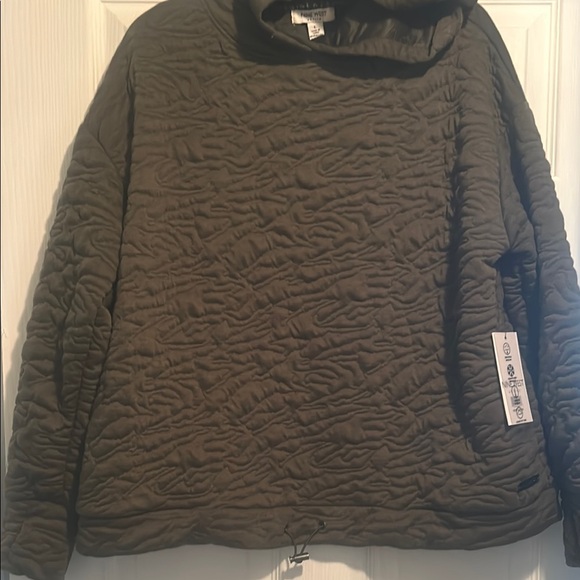 Nine West Olive Green Quilted Hoodie - Picture 2 of 10